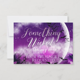 Tarjeta De Confirmación De Asistencia Boda de la Luna de Amor de Halloween