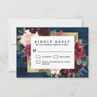 Boda de la Marina Azul Borgoña Rubor Oro Rosa