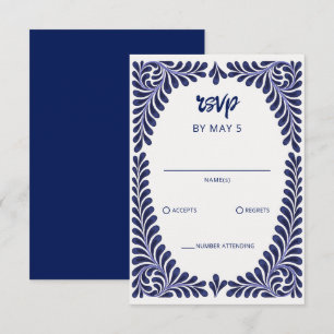 Tarjeta De Confirmación De Asistencia Boda de la Marina Azul Talavera