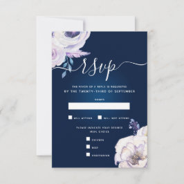 Tarjeta De Confirmación De Asistencia Boda de la Marina y Rosa Lilac
