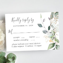 Tarjeta De Confirmación De Asistencia Boda de la opción gastronómica Eucalyptus Greenery