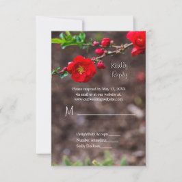 Tarjeta De Confirmación De Asistencia Boda de la parte superior escarlata