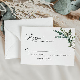 Tarjeta De Confirmación De Asistencia Boda de la vegetación rústica de escritura moderna