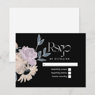 Tarjeta De Confirmación De Asistencia Boda de las flores de color de agua