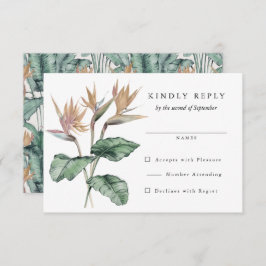 Tarjeta De Confirmación De Asistencia Boda de las flores de paraíso tropical