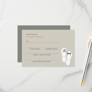 Tarjeta De Confirmación De Asistencia Boda de las Flores de Verano Bride & Groom Flip Fl