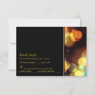 Tarjeta De Confirmación De Asistencia Boda de las luces Twilight Bokeh