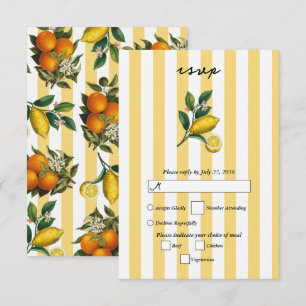 Tarjeta De Confirmación De Asistencia Boda de limones cítricos mediterráneos italianos