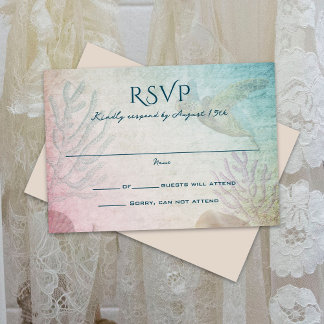 Tarjeta De Confirmación De Asistencia Boda de Living Seas Ocean