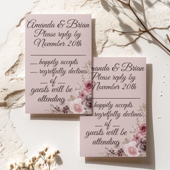 Tarjeta De Confirmación De Asistencia boda de los Marrones Profundos de los años 1980 (Subido por el creador)