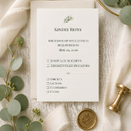 Tarjeta De Confirmación De Asistencia Boda de Lujo con Verdor de Eucalipto