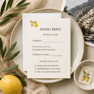 Tarjeta De Confirmación De Asistencia Boda de Lujo Costera Italiana Mediterránea