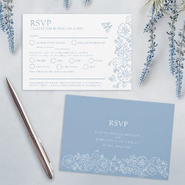 Tarjeta De Confirmación De Asistencia Boda de mariposa primavera opción de comida gris a