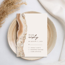 Tarjeta De Confirmación De Asistencia Boda de Mármol Agate de Piedra