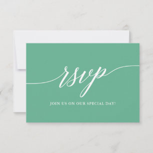 Tarjeta De Confirmación De Asistencia Boda de Mint Neo de Caligrafía Moderna
