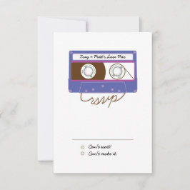 Tarjeta De Confirmación De Asistencia Boda de mixtape Indie Retro (Púrpura/Azul)