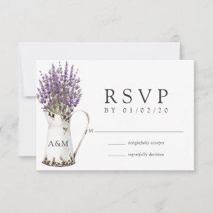 Tarjeta De Confirmación De Asistencia Boda de Moda de cabaña de lavanda