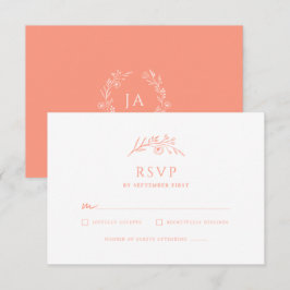 Tarjeta De Confirmación De Asistencia Boda de monograma de aplicación