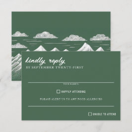 Tarjeta De Confirmación De Asistencia Boda de Montaña Verde