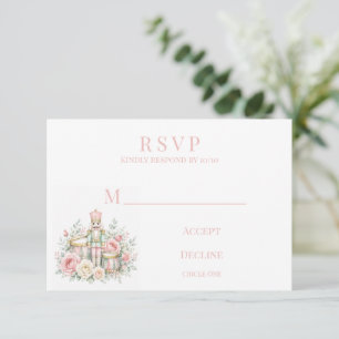 Tarjeta De Confirmación De Asistencia Boda de Navidad Cascanueces Pastel