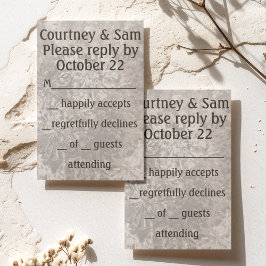 Tarjeta De Confirmación De Asistencia Boda de neutrales "Pintados por Esponjas" de los a