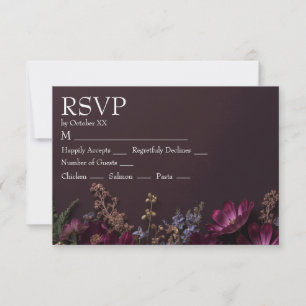 Tarjeta De Confirmación De Asistencia Boda de nombre personalizado con flores silvestres