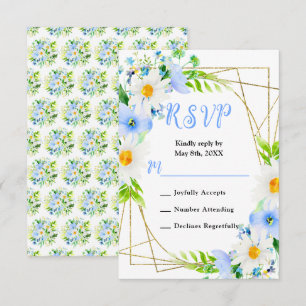 Tarjeta De Confirmación De Asistencia Boda de Nomeolvides y Margaritas
