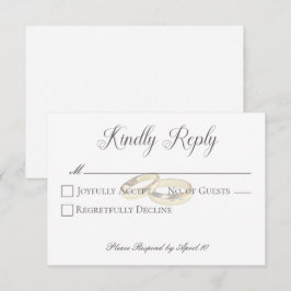 Tarjeta De Confirmación De Asistencia Boda de oro anota sobre Boda blanco