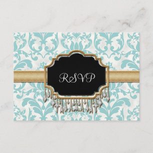 Tarjeta De Confirmación De Asistencia Boda de oro apenada envejecida de la mirada de