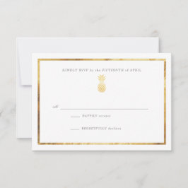 Tarjeta De Confirmación De Asistencia Boda de oro de piña tropical RSP