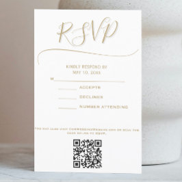 Tarjeta De Confirmación De Asistencia Boda de oro elegante