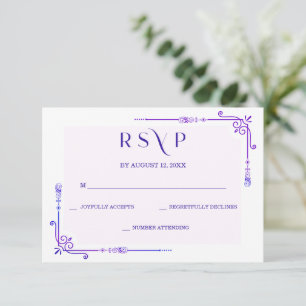 Tarjeta De Confirmación De Asistencia Boda de orquídea azul y púrpura