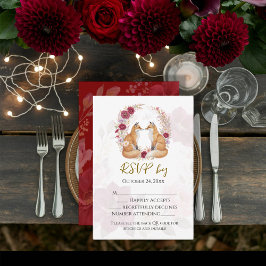 Tarjeta De Confirmación De Asistencia Boda de otoño de Fox juguetón