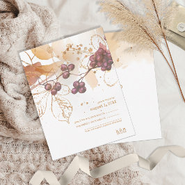 Tarjeta De Confirmación De Asistencia Boda de Otoño Dorado Berries ID655