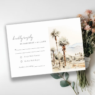 Tarjeta De Confirmación De Asistencia Boda de Paisaje de Palm Springs California