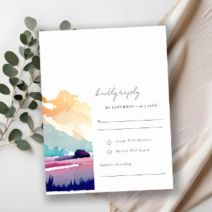Tarjeta De Confirmación De Asistencia Boda de paisajes de campo Lilac