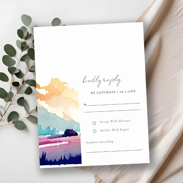 Tarjeta De Confirmación De Asistencia Boda de paisajes de campo Lilac (Subido por el creador)