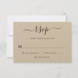 Tarjeta De Confirmación De Asistencia Boda de papel Kraft moderno