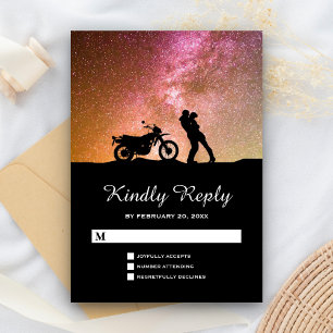 Tarjeta De Confirmación De Asistencia Boda de pareja de galaxia crepuscular romántica