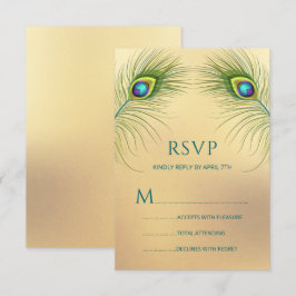 Tarjeta De Confirmación De Asistencia Boda de pavo real elegante floral
