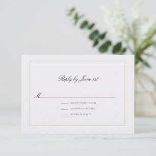 Tarjeta De Confirmación De Asistencia Boda de Perla Clásica Moderna y Elegante