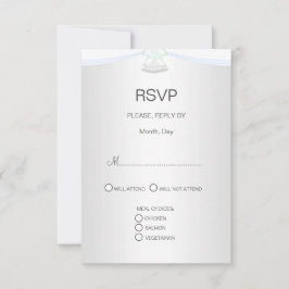 Tarjeta De Confirmación De Asistencia Boda de plata blanco