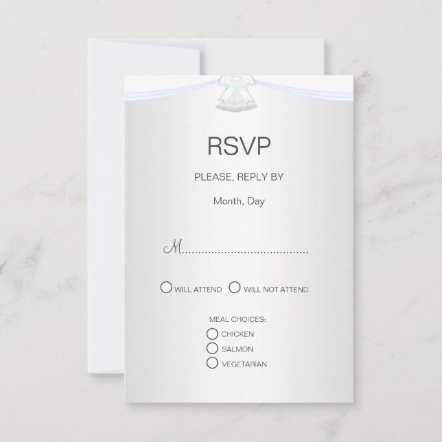 Tarjeta De Confirmación De Asistencia Boda de plata blanco (Anverso)