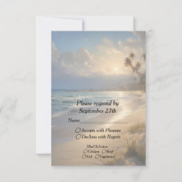 Tarjeta De Confirmación De Asistencia Boda de playa