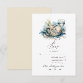 Tarjeta De Confirmación De Asistencia Boda de Playa Chic Costero