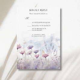 Tarjeta De Confirmación De Asistencia Boda de pradera de flores silvestres vintage de in