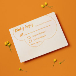 Tarjeta De Confirmación De Asistencia Boda de puesta de sol naranja