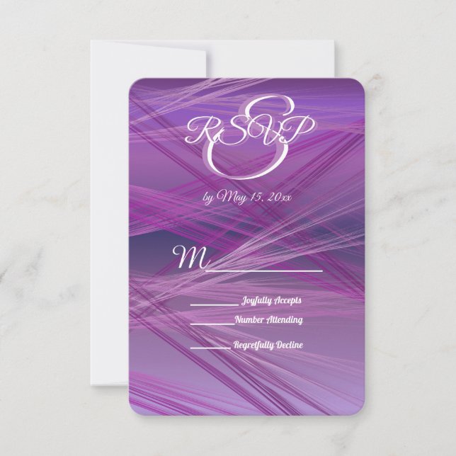 Tarjeta De Confirmación De Asistencia Boda de Purple Streaks (Anverso)