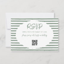Boda de rayas blancas y verde oliva vintage