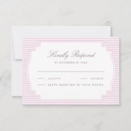 Tarjeta De Confirmación De Asistencia Boda de rayas de lavanda pastel 